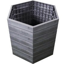 Sechseckiger Pflanzkübel in Holzoptik