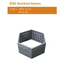 Ergo Hochbeet-System aus Kunststoff, Höhe 50 cm, Durchmesser 110 cm
