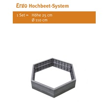 Ergo Hochbeet System, sechseckig, Höhe 25 cm, Durchmesser 110 cm