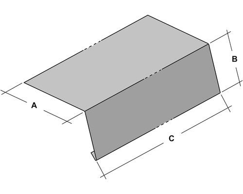 Illustration d''un couvre-mur avec les indications de mesure A, B et C
