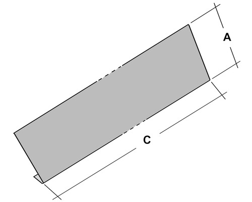 Représentation d''une tôle pliée avec des indications de dimension