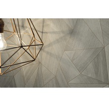 Papier peint avec motif géométrique et texture bois