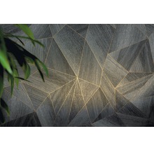 Papier peint graphique avec motif triangulaire et aspect bois