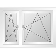ARON Basic Kunststofffenster 2-flg. ESG weiss/anthrazit 1200x1700 mm (1/3-2/3)