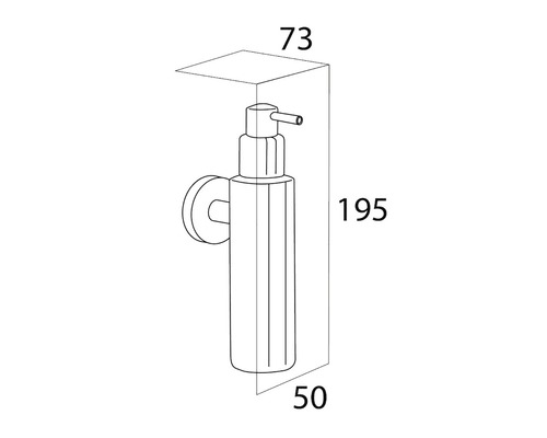 Dessin technique d''un distributeur de savon avec dimensions