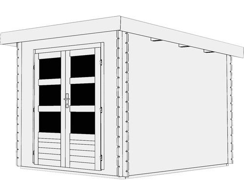Abri de jardin en bois avec double porte