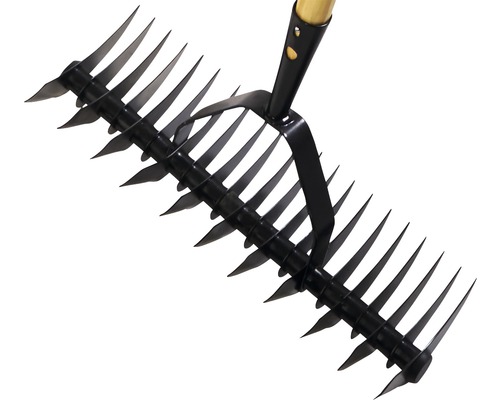 Scarificateur avec manche en bois pour l''entretien du jardin