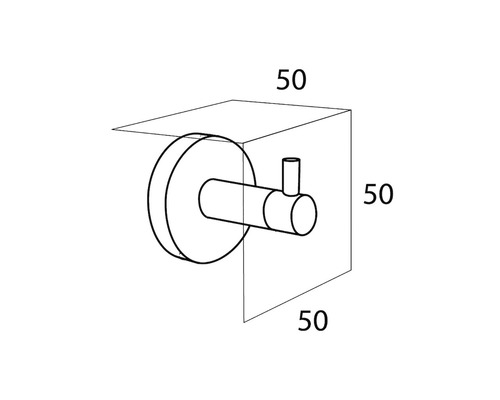 Dimensions d''un porte-manteau d''une longueur de 50 millimètres