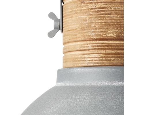 Vue détaillée d''une lampe avec douille en bois et vis