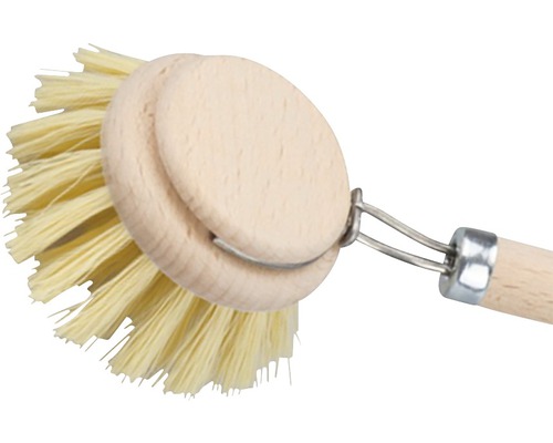 Brosse à vaisselle avec manche en bois et poils