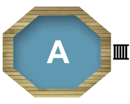 Vue de dessus d''une piscine avec revêtement en bois