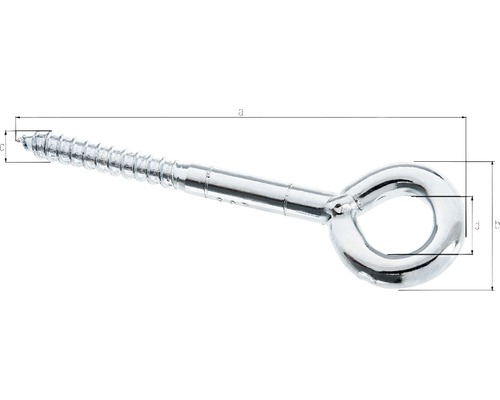 Vis à œil avec indications de dimension