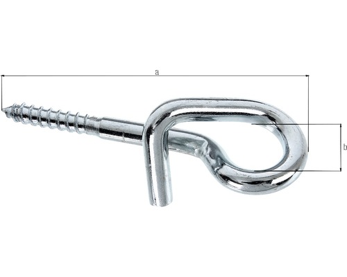 Vis à œil avec filetage métrique et dimensions a et b.