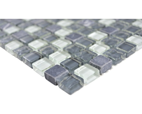 Mosaïque en verre et pierre