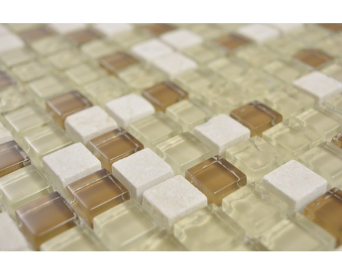 Mosaïque en verre et en pierre