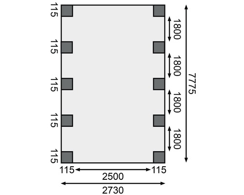 Schéma avec indications de mesure