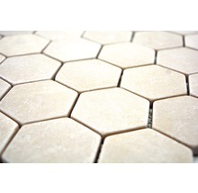 Carreaux de mosaïque hexagonaux en pierre naturelle