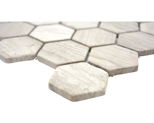 Carreaux de mosaïque hexagonaux en pierre naturelle