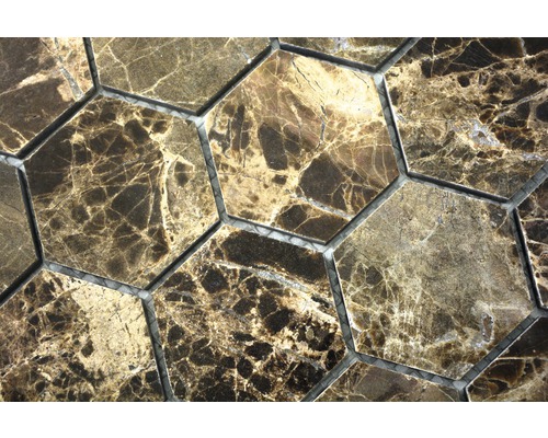 Mosaïque hexagonale aspect marbre