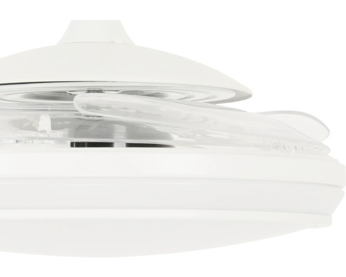 Vue détaillée d''un ventilateur de plafond blanc
