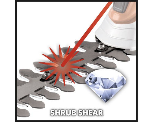 Détail du taille-haies : lames avec découpe laser et meulage diamant