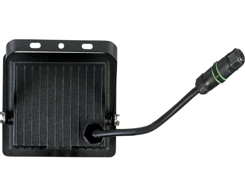 Vue arrière d''un projecteur LED avec câble et fiche