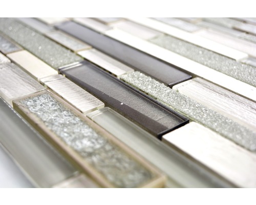 Mosaikfliese aus Glas mit rechteckigen Elementen