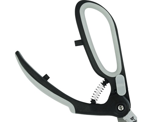 Gartenschere mit Öffnungsfeder und Verriegelung