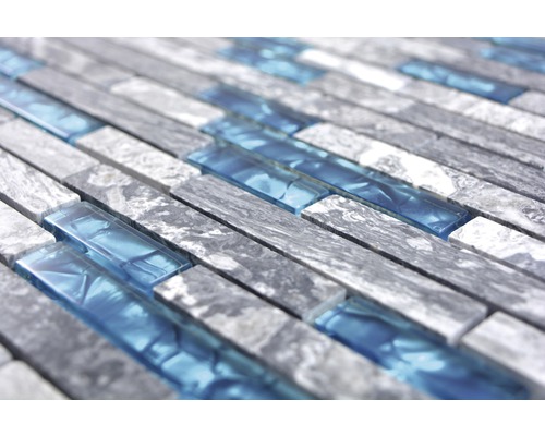 Mosaikfliese aus Stein und Glas