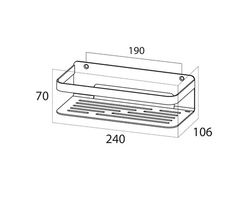 Dimensions d''une étagère de douche rectangulaire