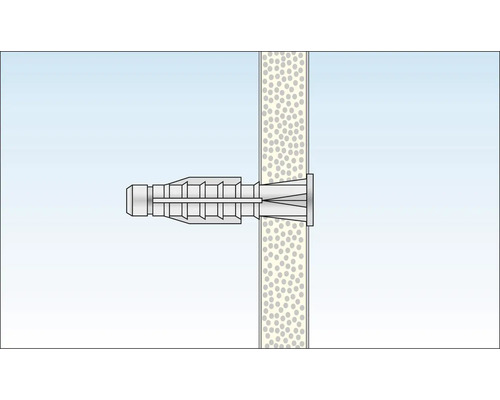 Illustration einer Dübelbefestigung in einer Wand