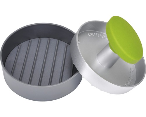 Hamburgerpresse mit gerillter Oberfläche und Griff