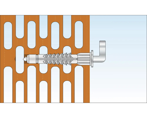 Wandbefestigung mit Dübel in Lochziegelwand