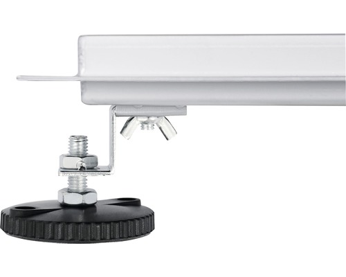 Vue détaillée des éléments de fixation avec filetage et pied réglable