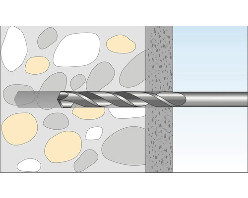 Illustration eines Bohrers, der durch Beton bohrt
