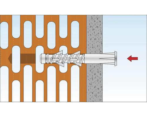 Illustration eines Dübels in einem Lochstein
