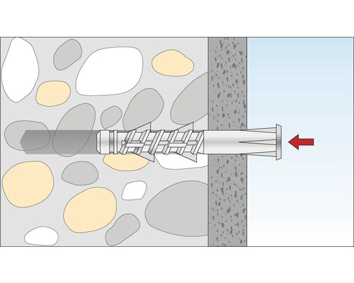 Illustration einer Dübelbefestigung in einer Wand