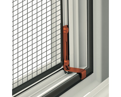 Vue détaillée d''une moustiquaire sur une fenêtre avec support