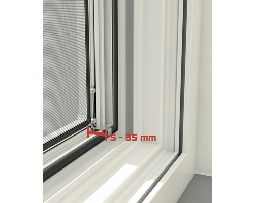 Gros plan d''une moustiquaire sur une fenêtre avec indication de la taille