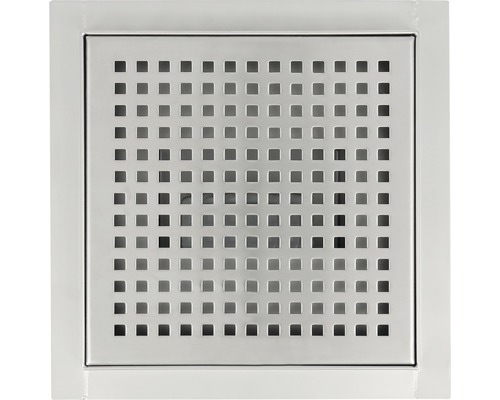 Siphon de sol carré en métal avec motif perforé