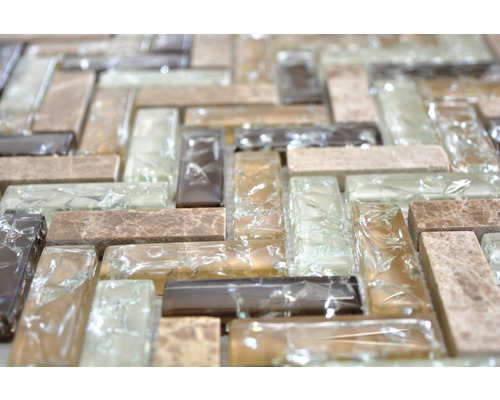 Carreaux de mosaïque avec aspect verre et pierre naturelle