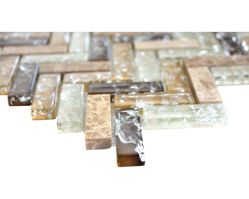 Mosaïque en verre et en pierre