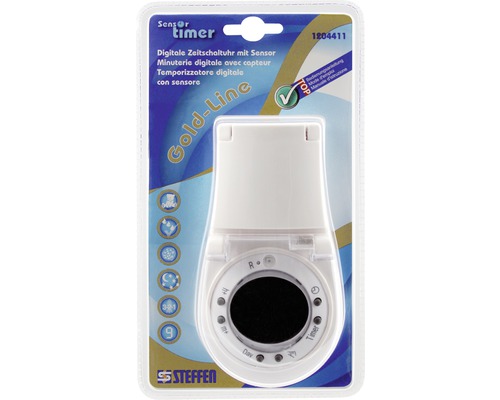 Steffen Gold-Line digitale Zeitschaltuhr mit Sensor in Verpackung