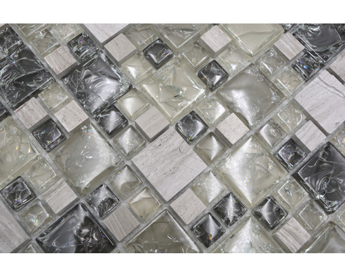 Mosaïque en verre et pierre