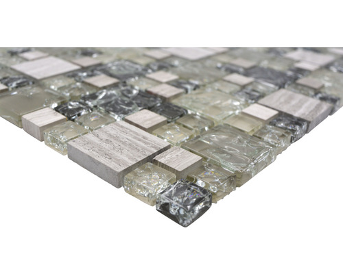 Mosaïque en verre et pierre naturelle