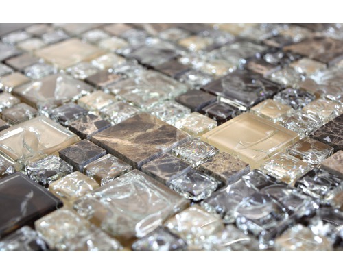 Mosaikfliese aus Glas und Stein