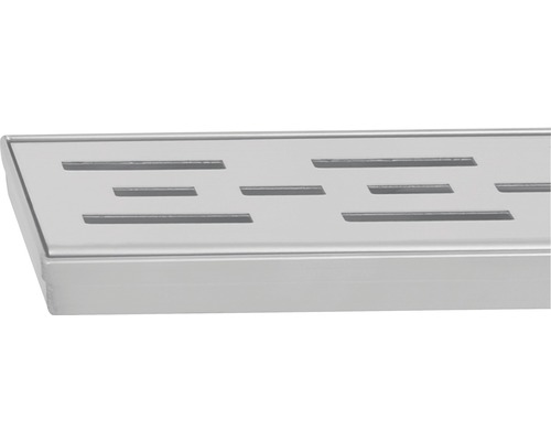 Caniveau de douche en acier inoxydable avec motif à fentes