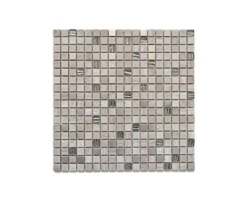 Mosaïque en pierre naturelle XNM M76 30x30 cm Mosaïque carrée avec accents de verre pour la conception de murs et de sols
