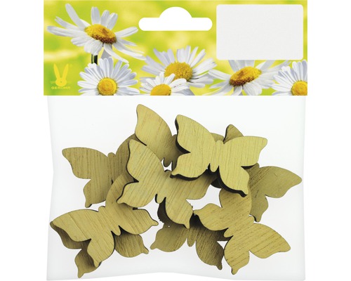 Papillons décoratifs en bois dans leur emballage