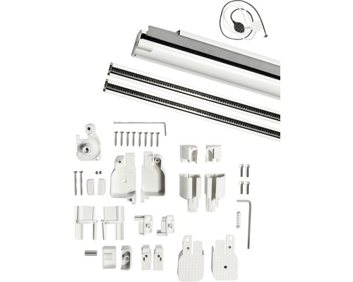 Komponenten für Flächenvorhangsystem mit Zubehör